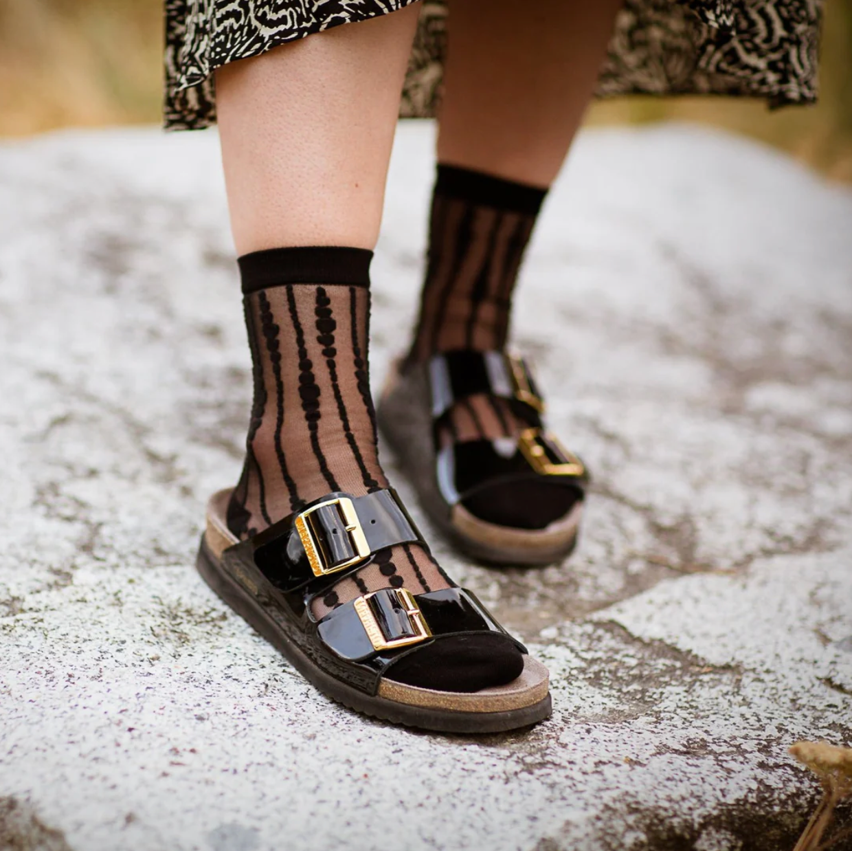 Sheer Bubbles Socks in Black