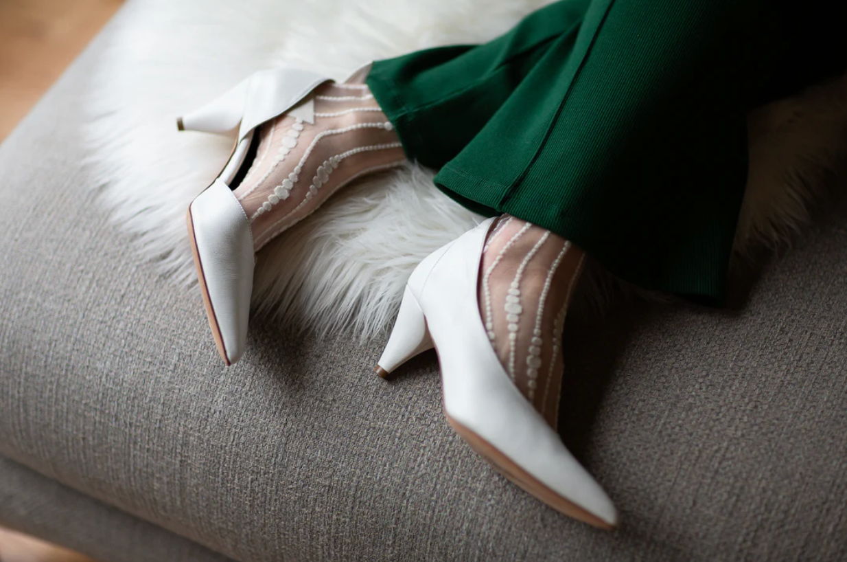 Sheer Bubbles Socks in Ivory