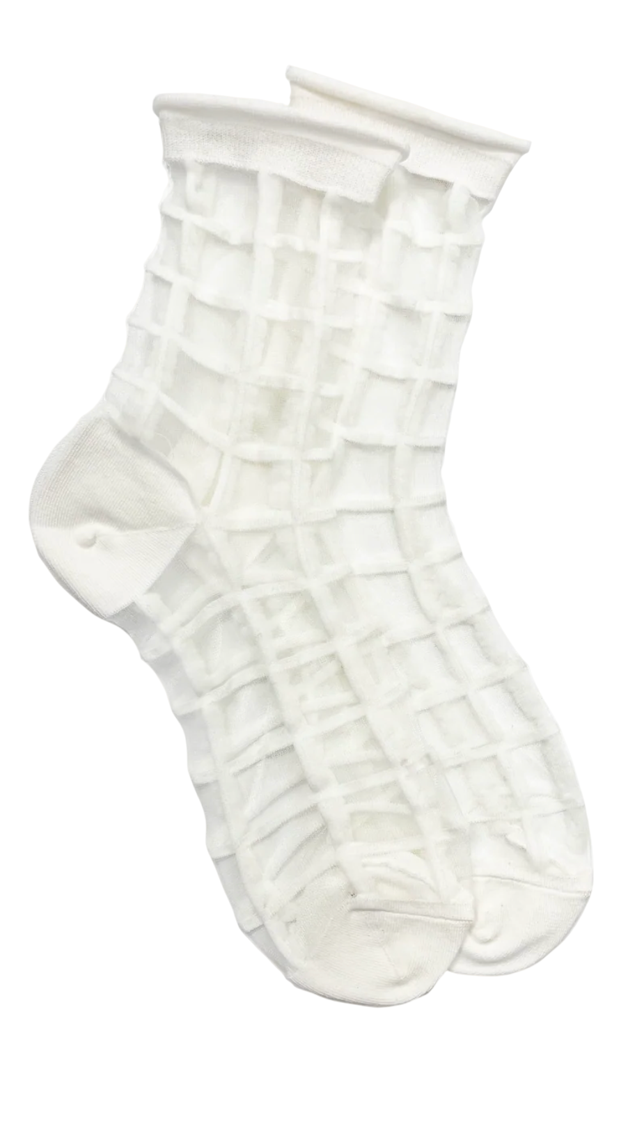 Sheer French Window Socks in White