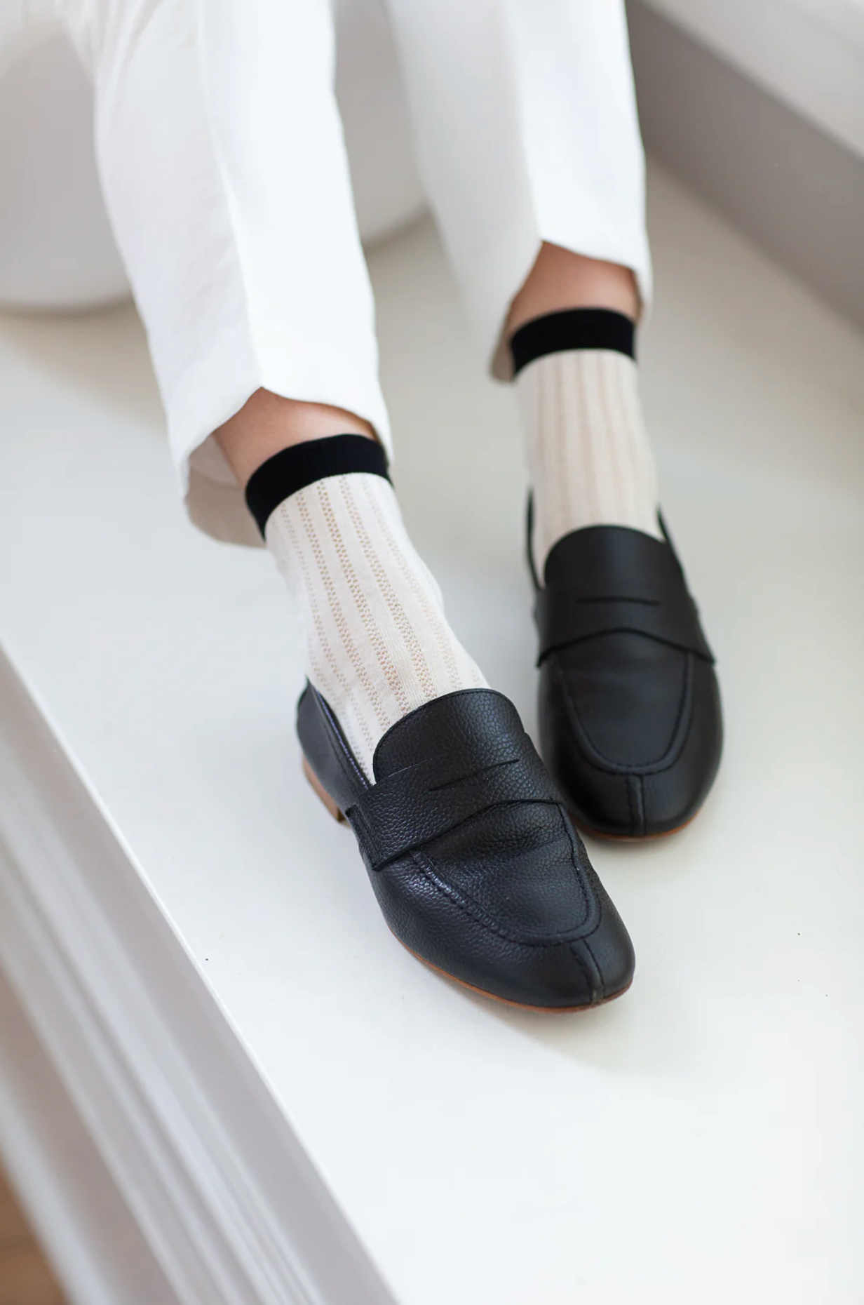 Sunday Socks in Black Stripe