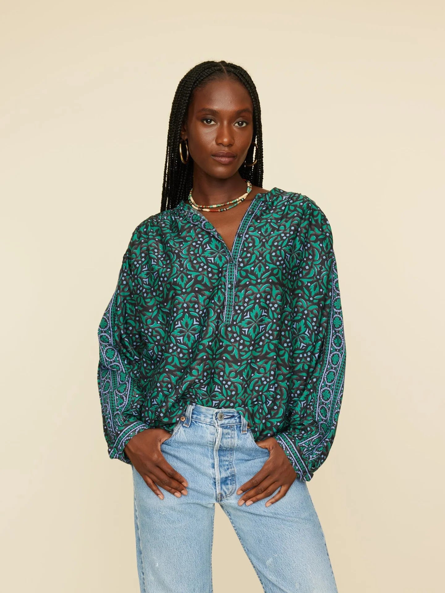 Arden Top in Green Smoke