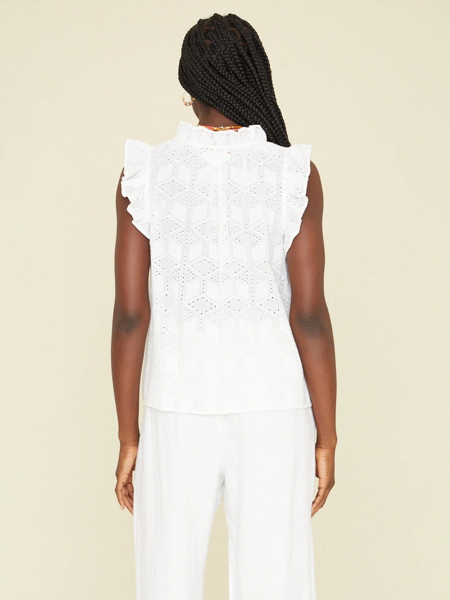 Bex Top in White Eyelet