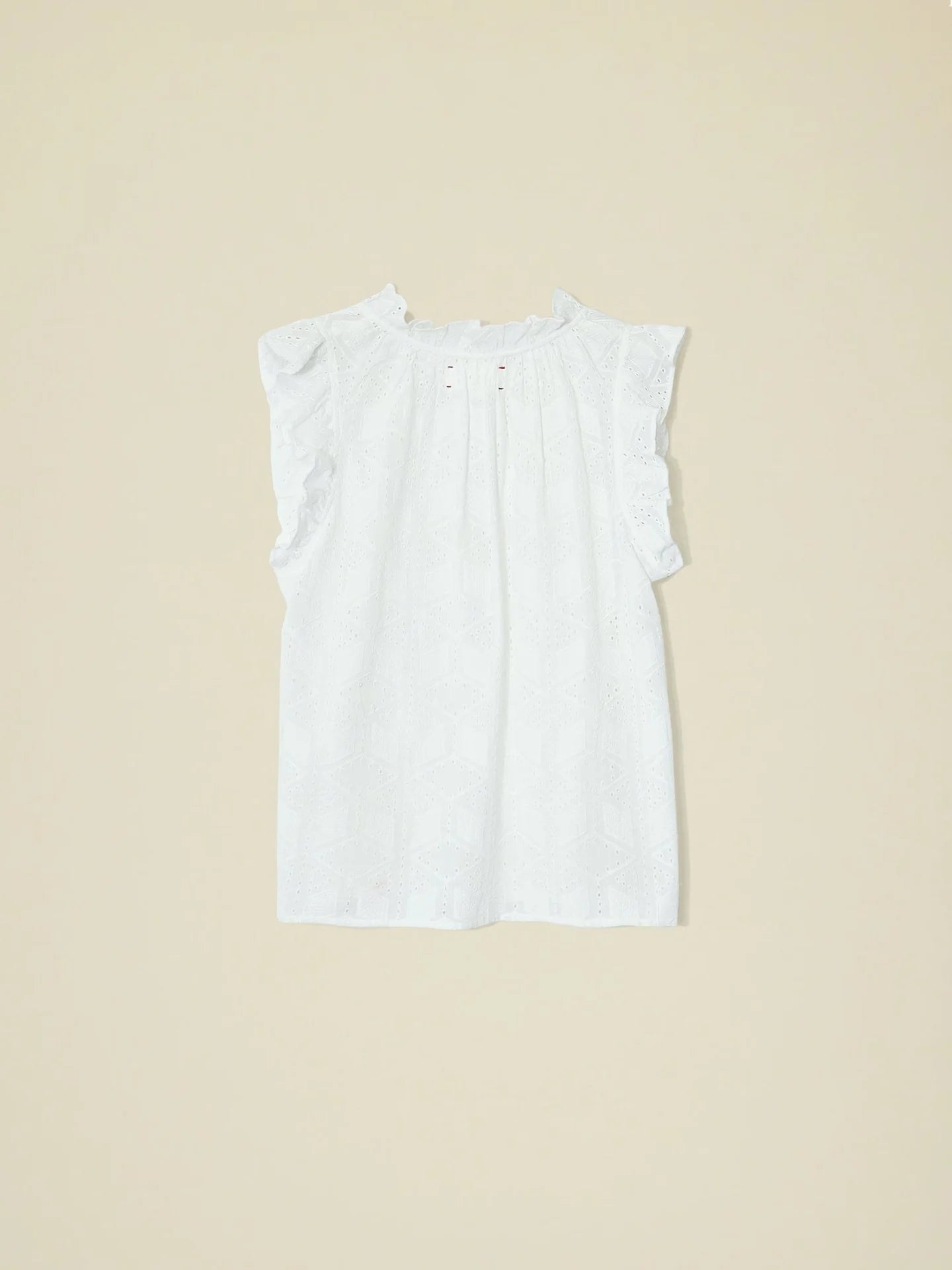 Bex Top in White Eyelet