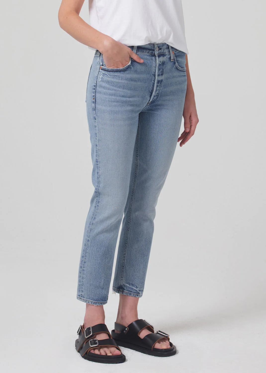 Charlotte High Rise Crop Straight in Dalia