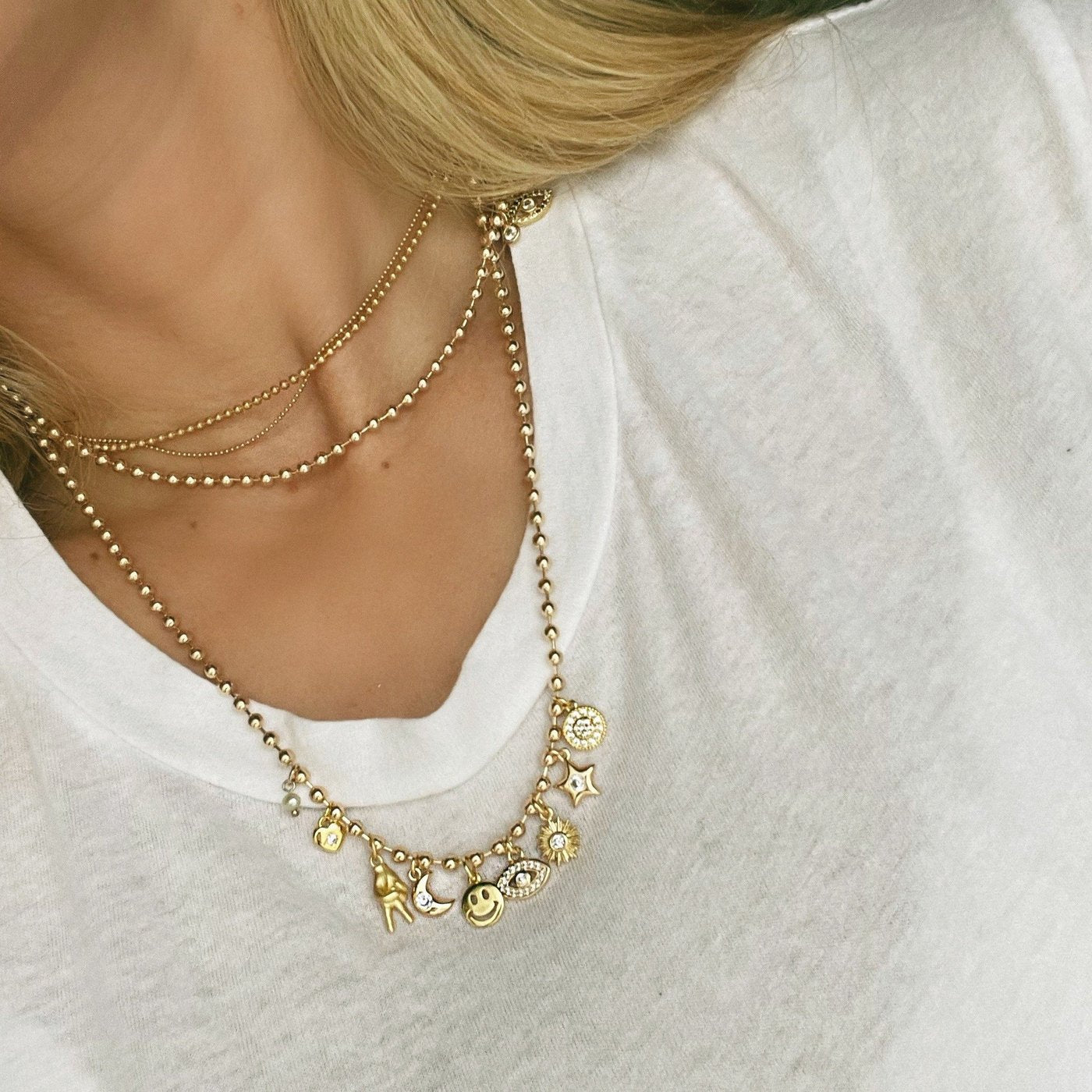 4MM Gold Ball Chain Necklace in Gold - 16"