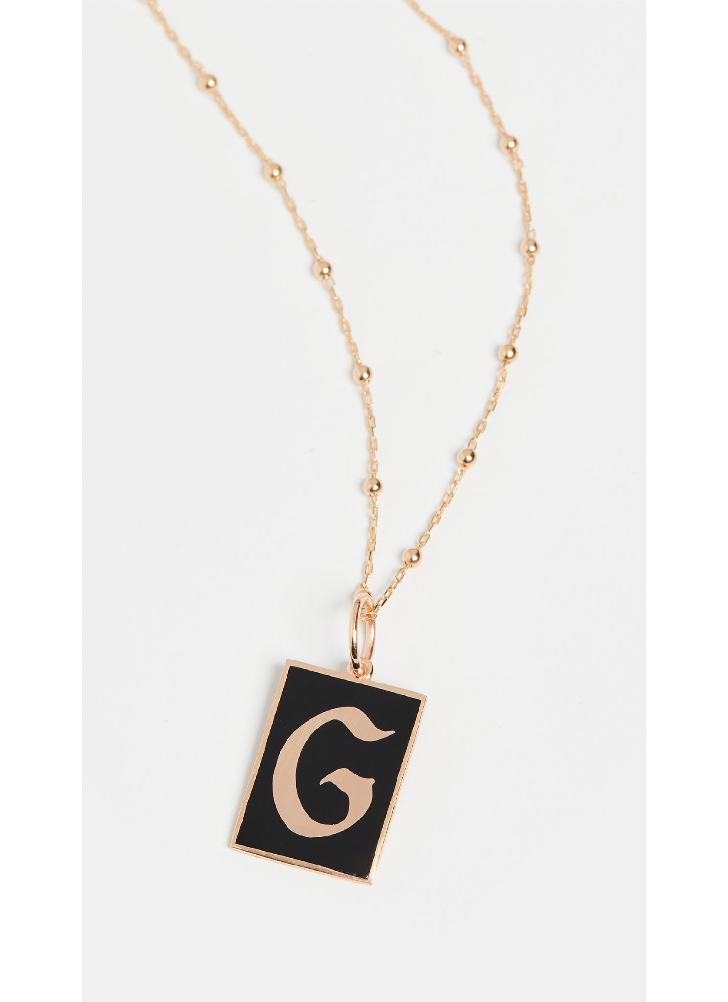 Gothic Monogram Tag Necklace