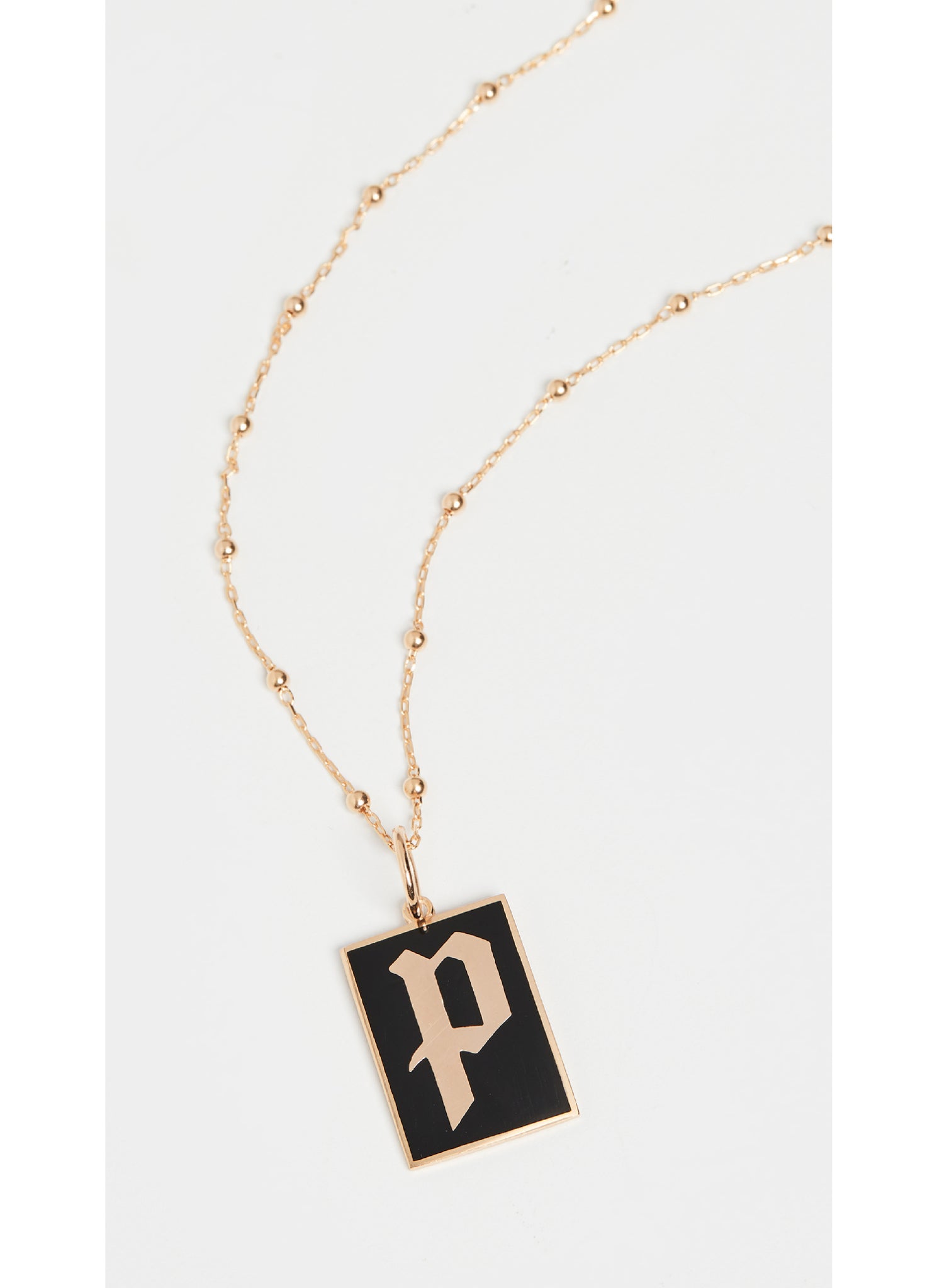 Gothic Monogram Tag Necklace