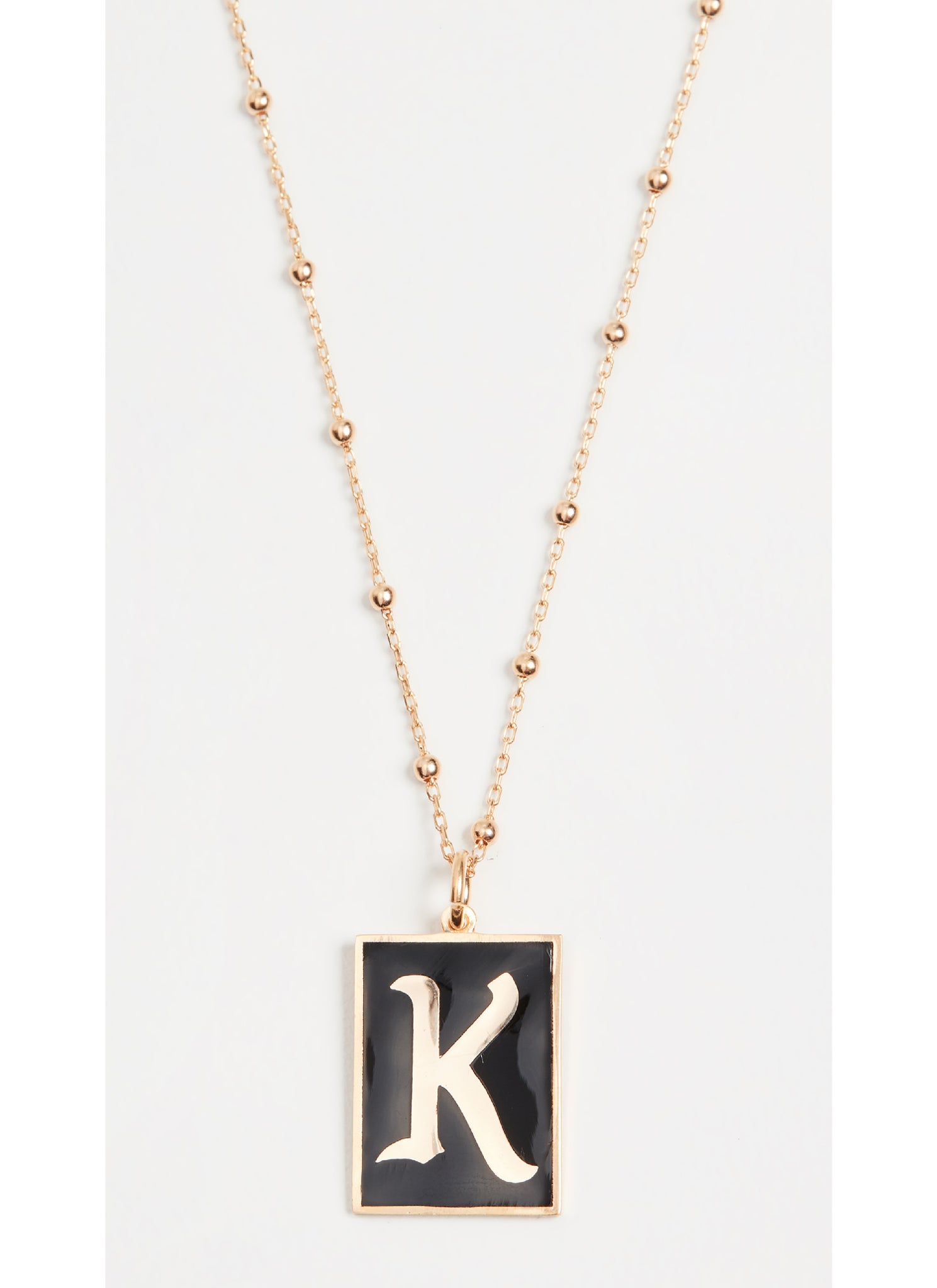Gothic Monogram Tag Necklace