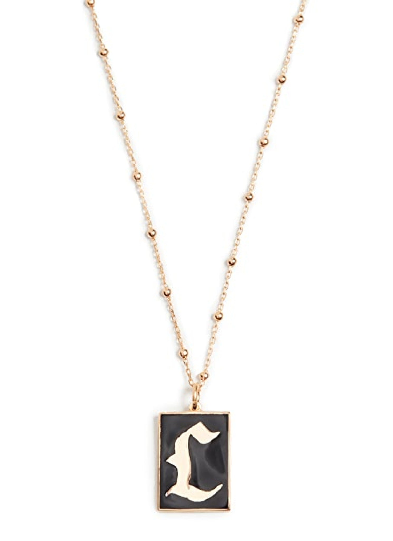 Gothic Monogram Tag Necklace