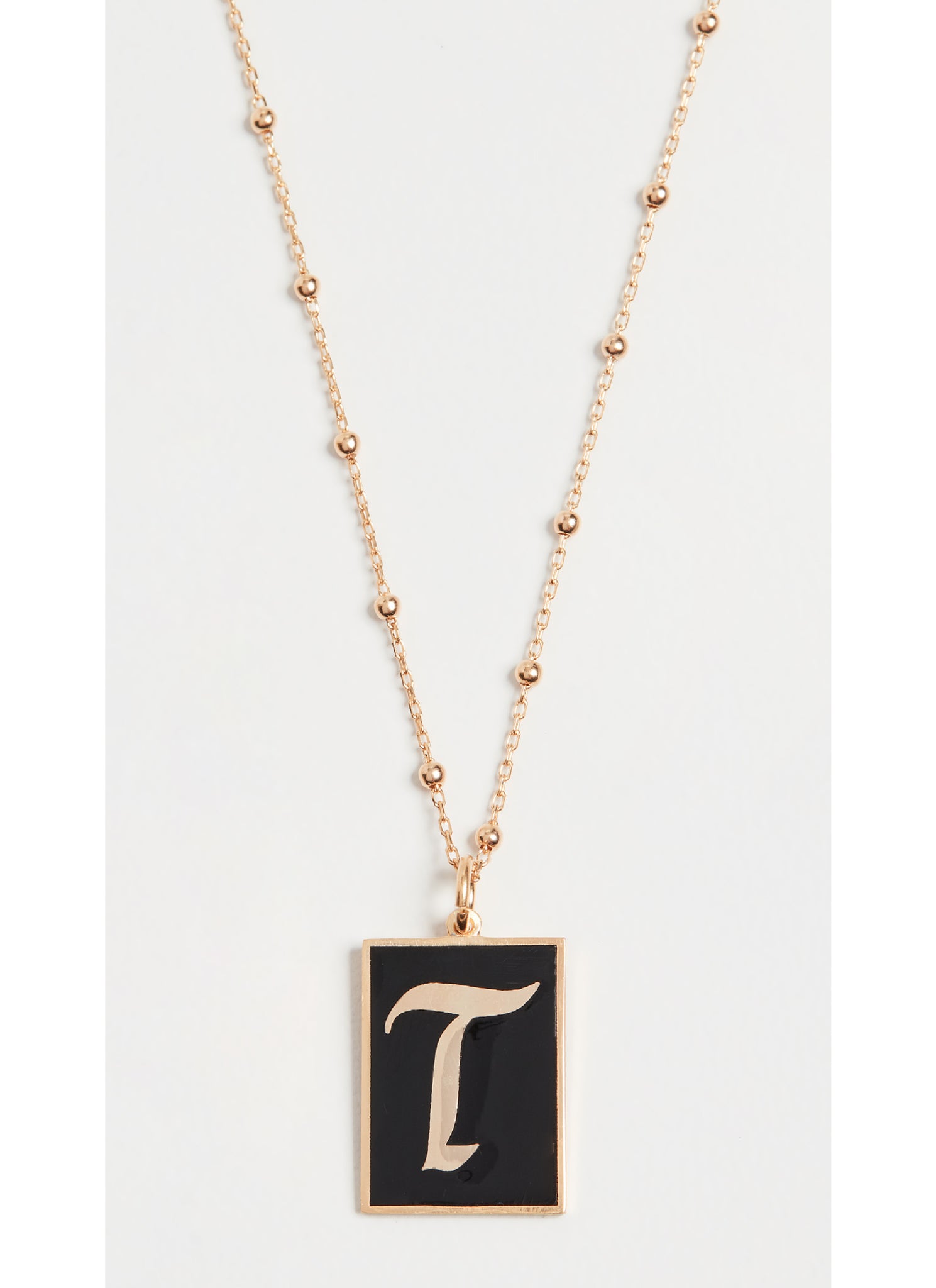 Gothic Monogram Tag Necklace