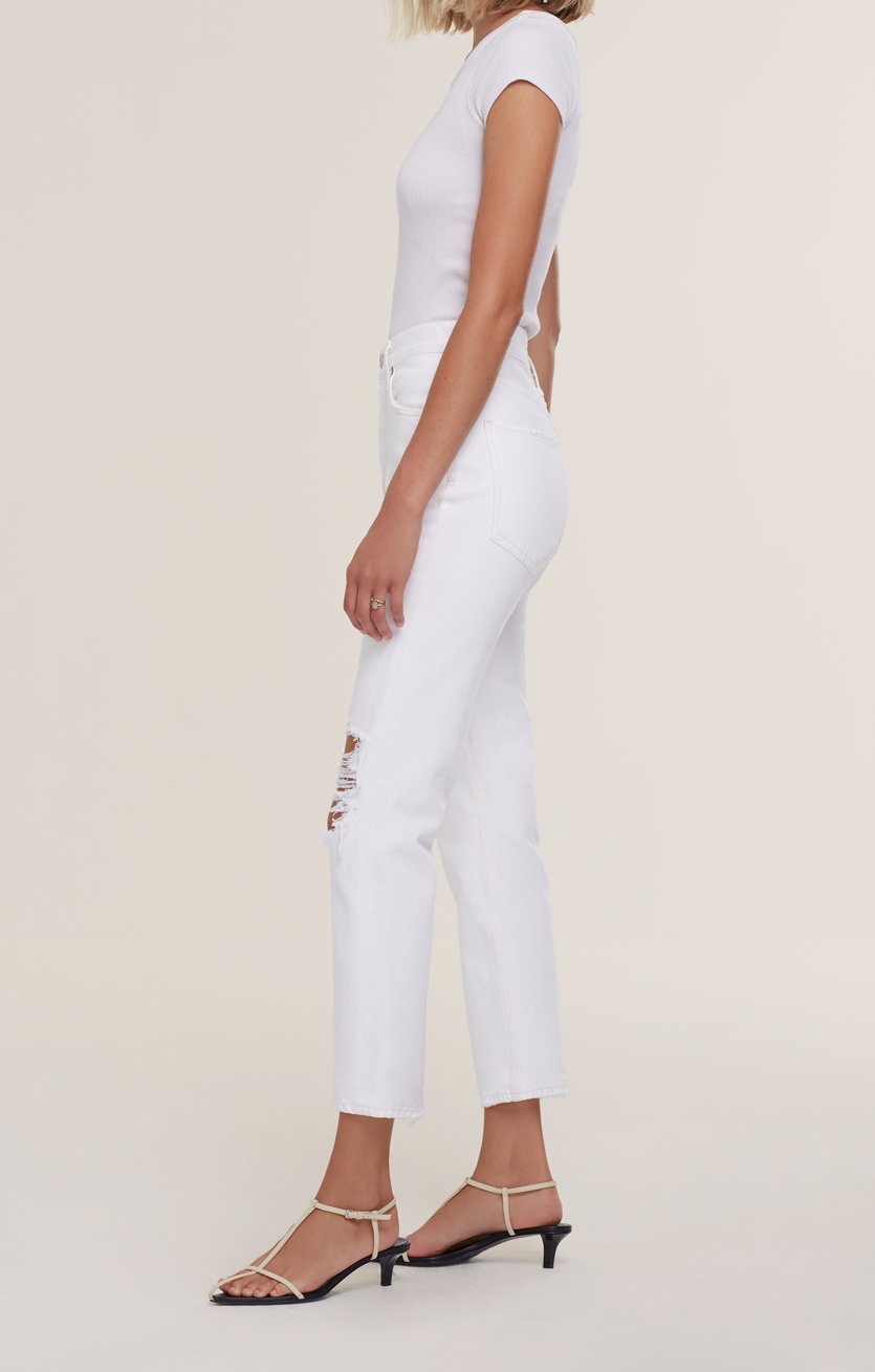 Riley High Rise Straight Crop in Veil