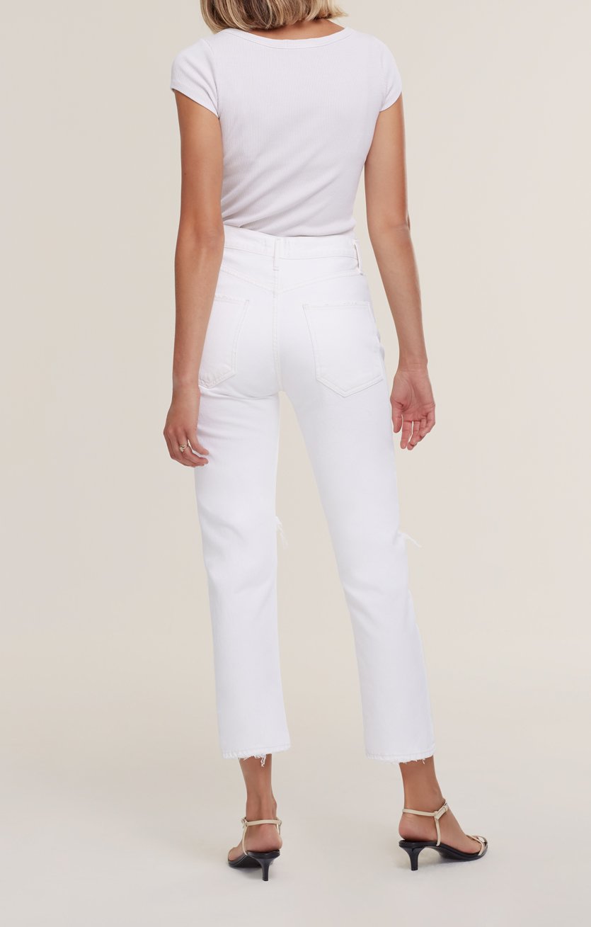 Riley High Rise Straight Crop in Veil