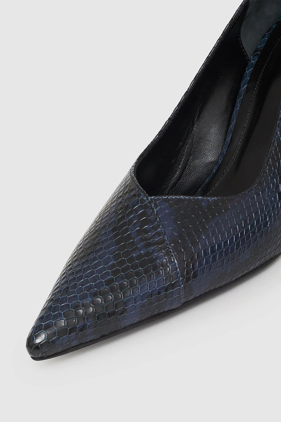 Devon Pumps in Blue Snake