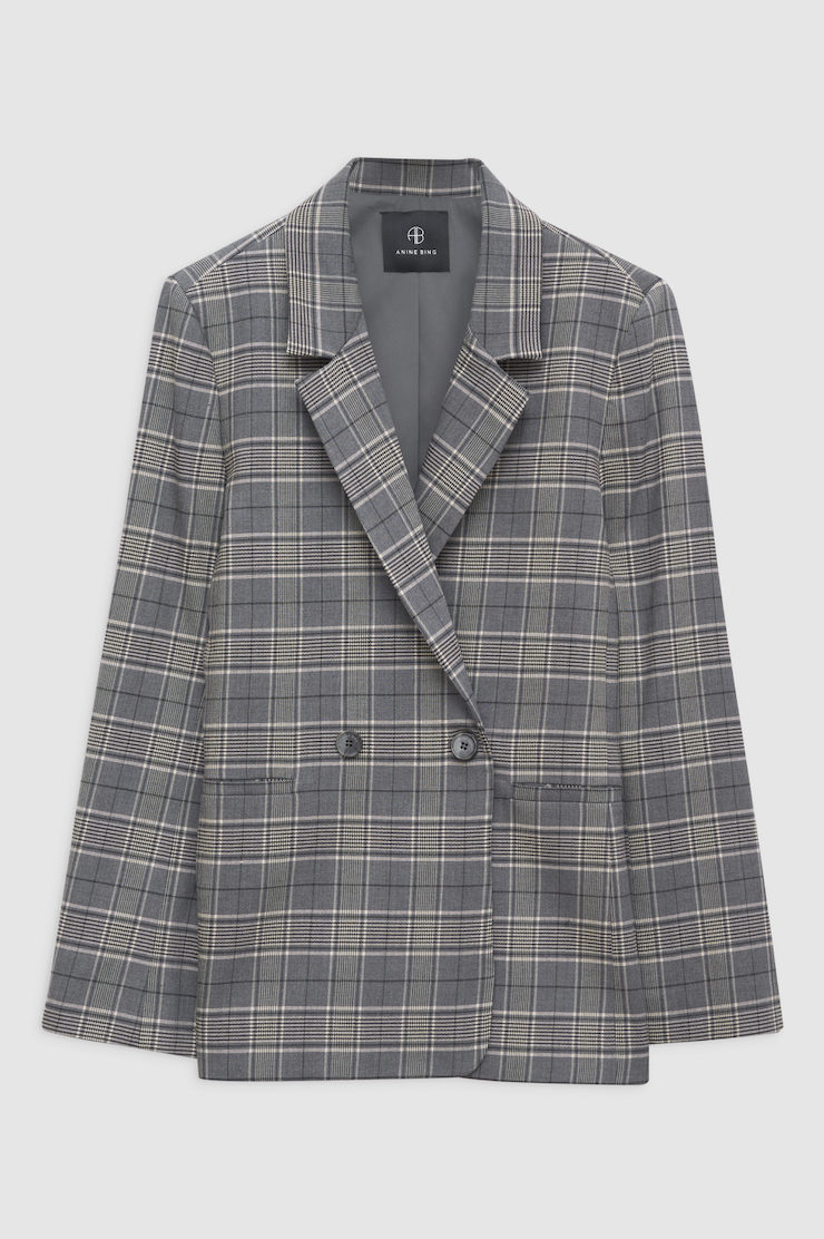 Madeleine Blazer in Grey Plaid