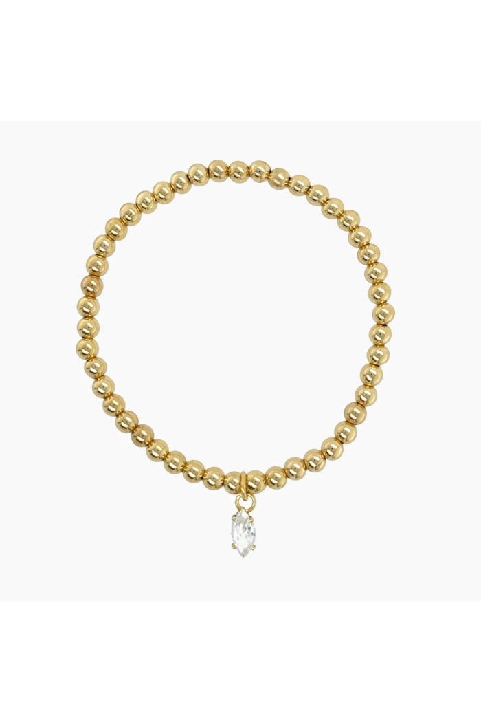 Marquis Gold Ball Bracelet - 6.5"