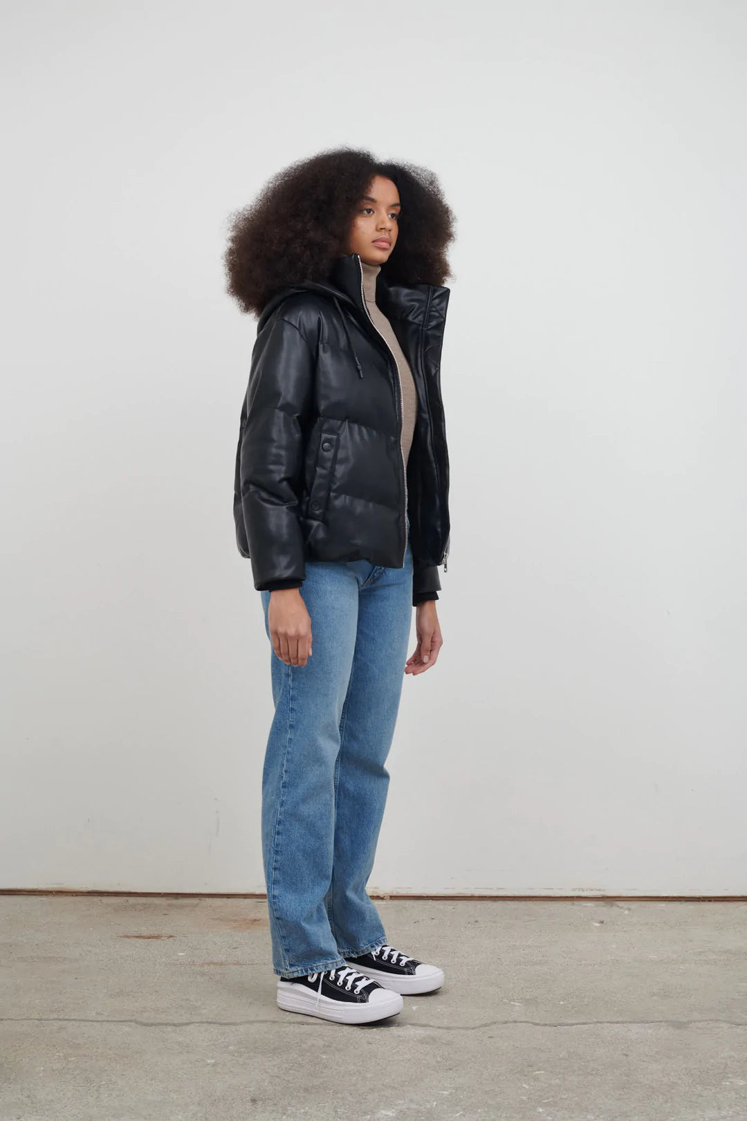 Poppy Puffer Jacket in Black