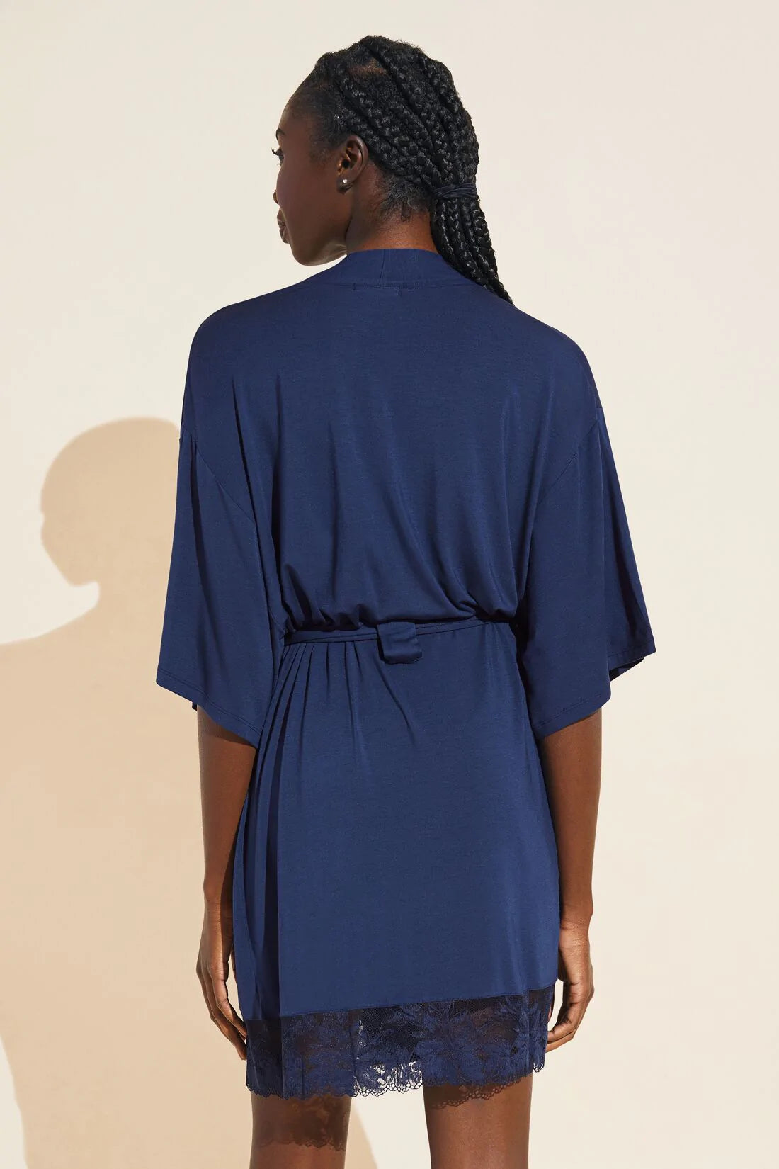 Rosalia Tencel Modal Robe in Navy