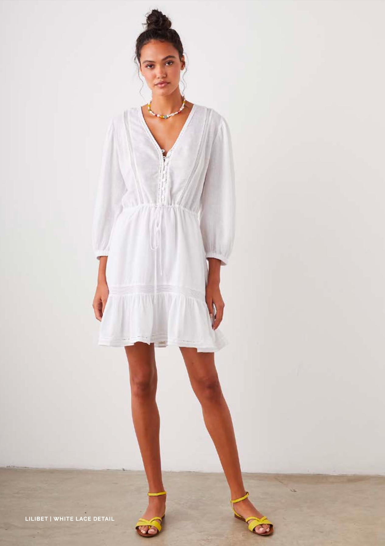 Lilibet Dress in White Lace