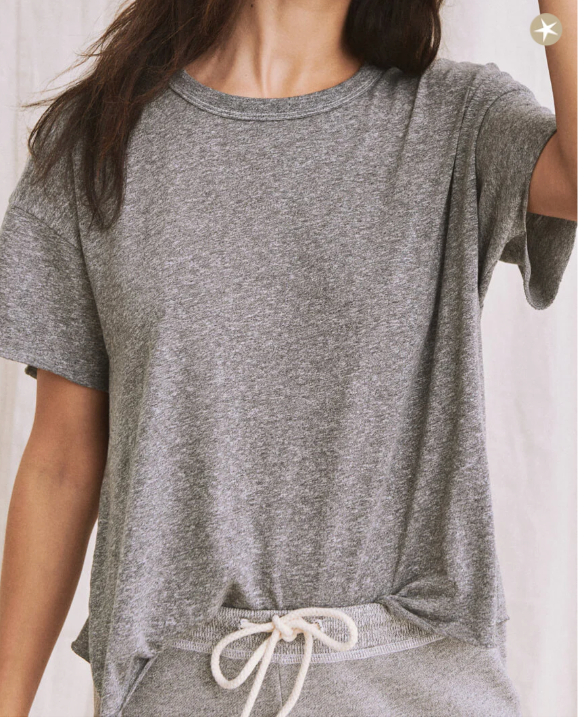 The Crop Tee. Heather Grey