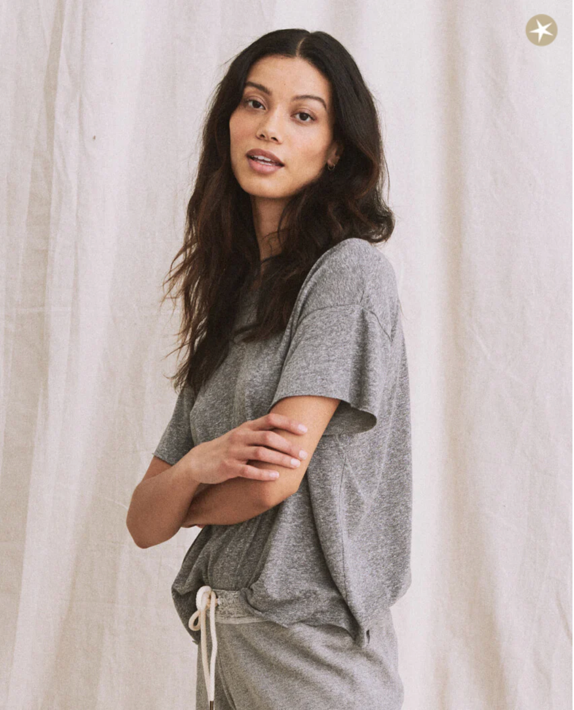 The Crop Tee. Heather Grey