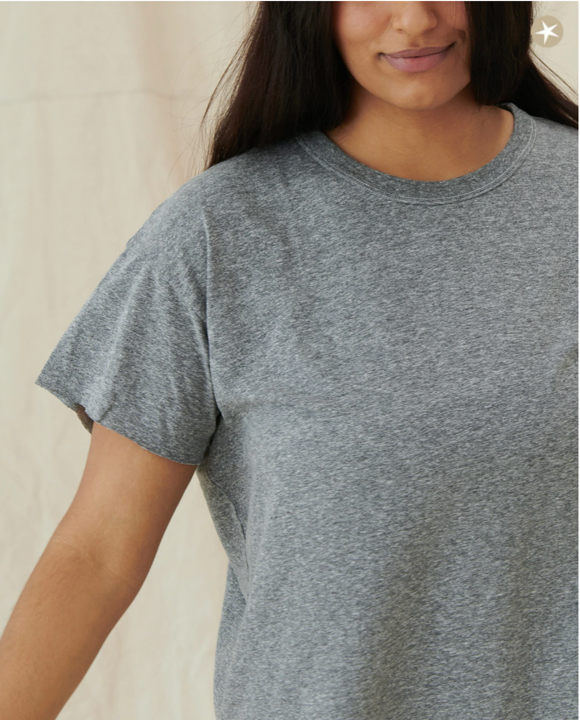 The Crop Tee. Heather Grey