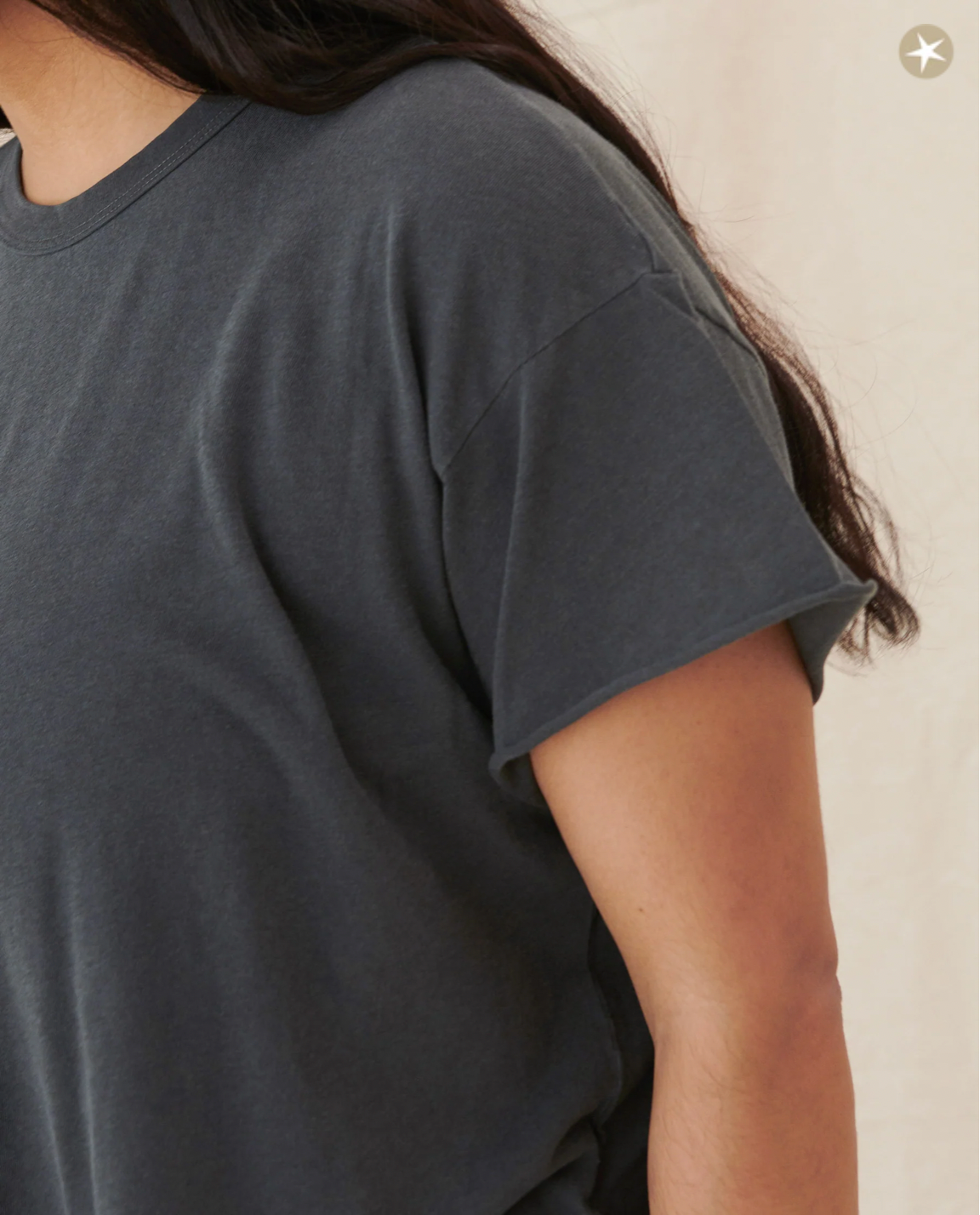 The Crop Tee. Washed Black