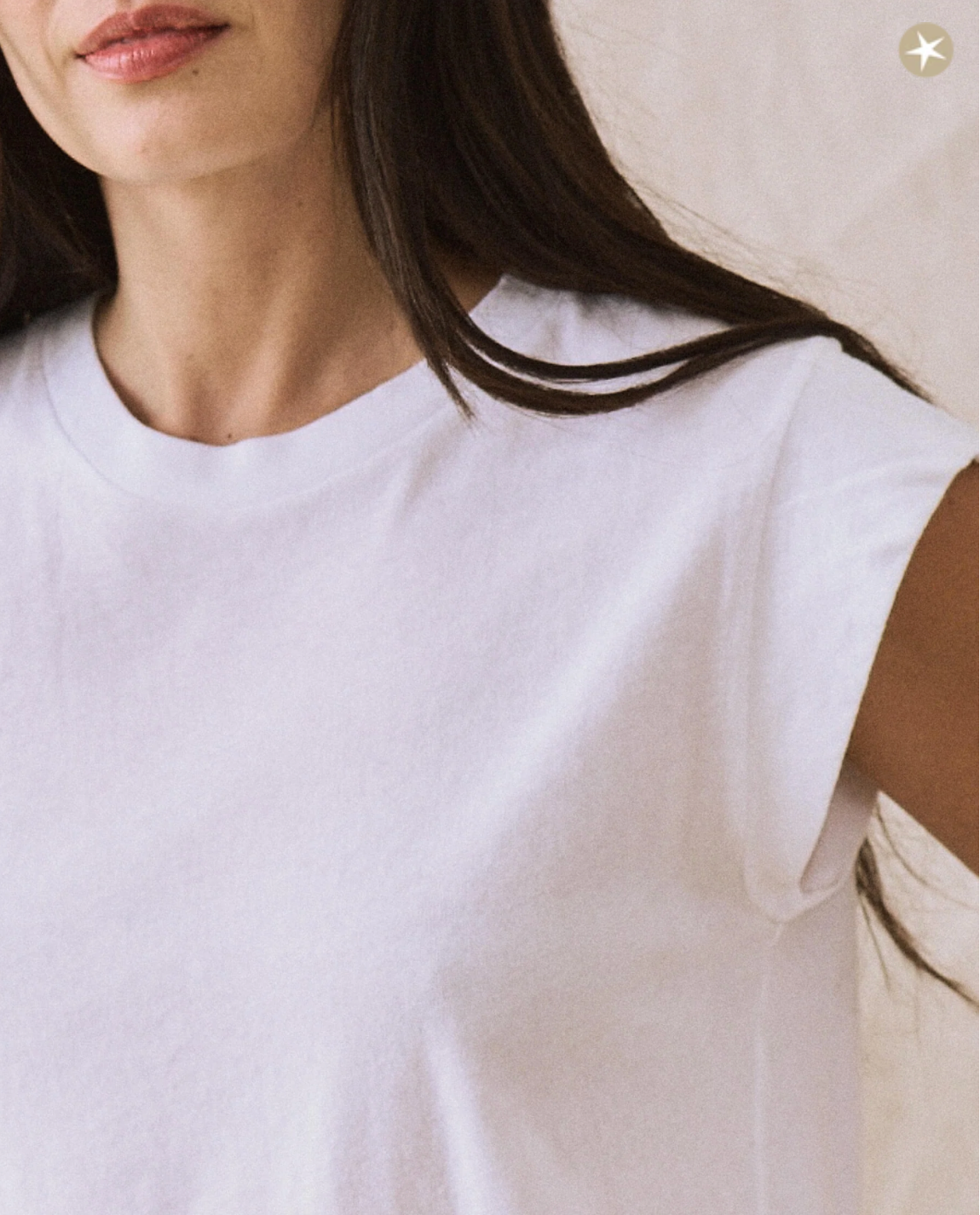 The Peak Shoulder Tee. True White