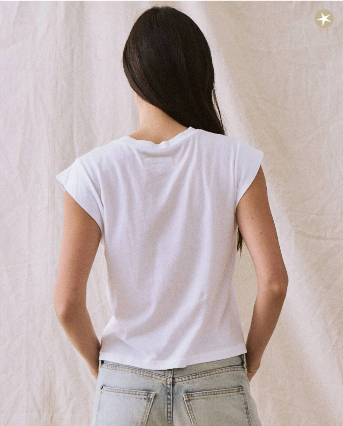 The Peak Shoulder Tee. True White