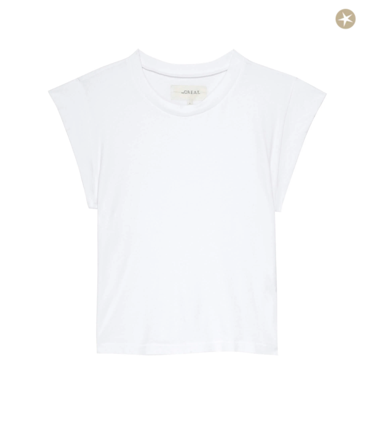 The Peak Shoulder Tee. True White