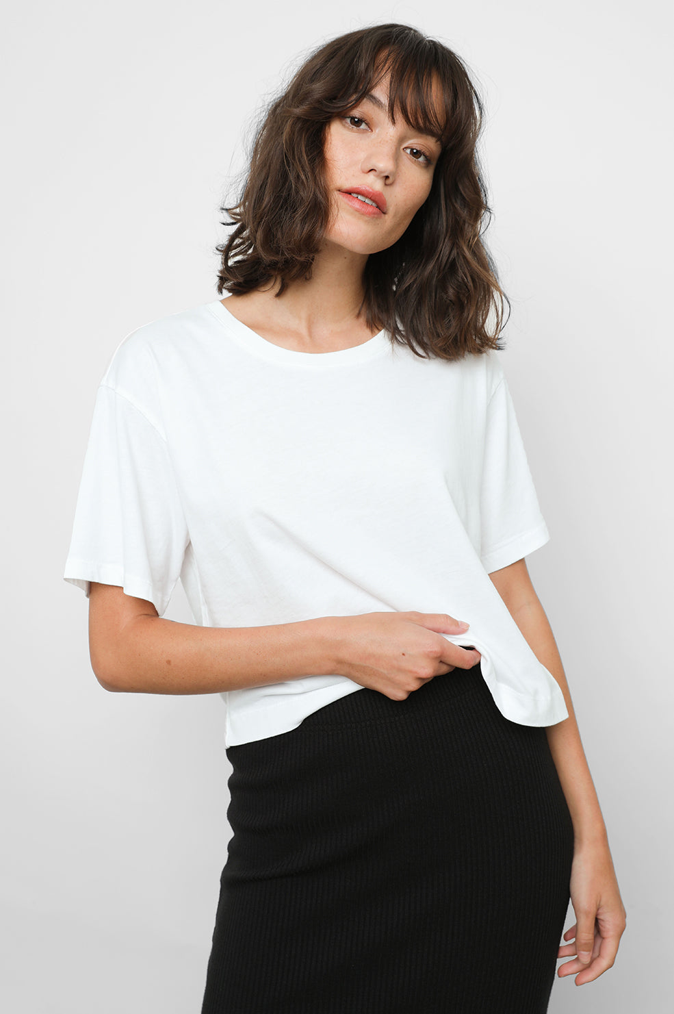 Boxy Crew in White