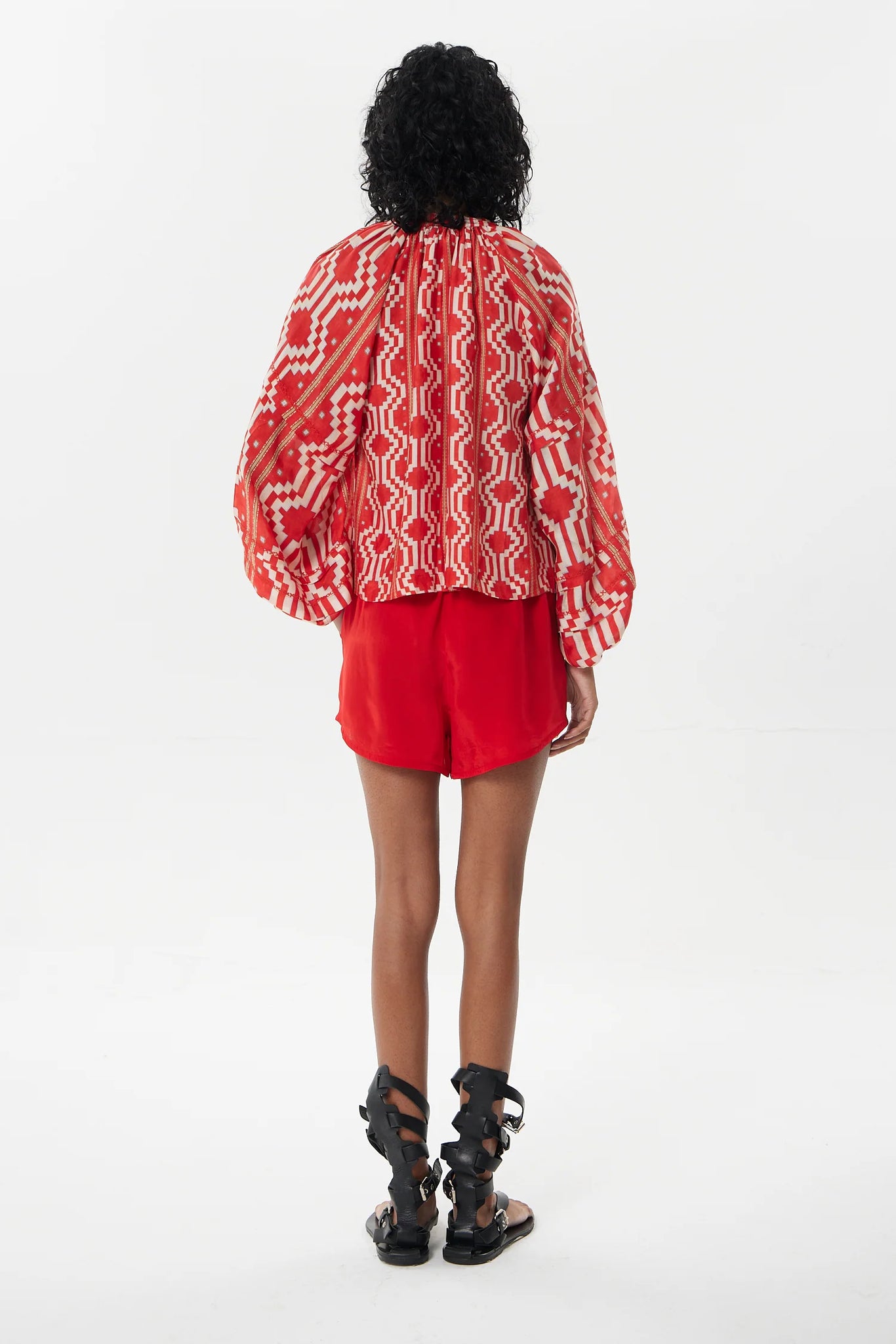 Ayacucho Francis Blouse in Ethnic Red