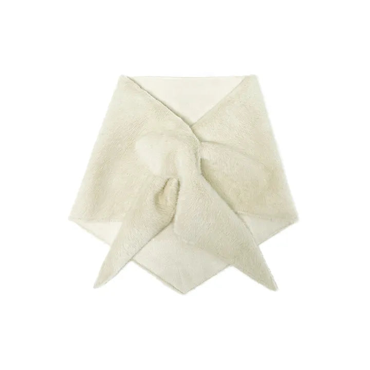 Furbana Lightweight Faux Fur Pull-Through Bandana in Ivory