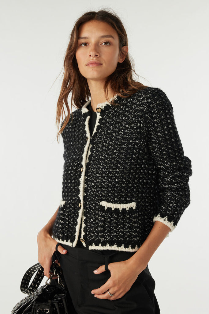 Bill Long-Sleeved Cardigan. Noir