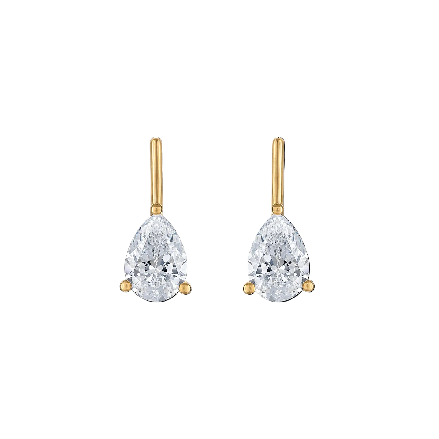 Linea Pear Stud in Gold | Large