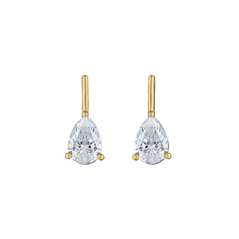 Linea Pear Stud in Gold | Large
