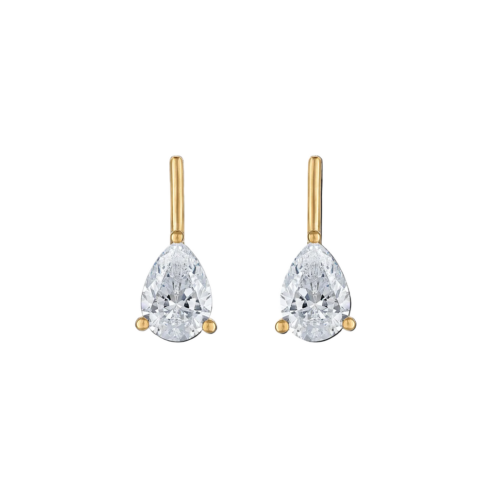Linea Pear Stud in Gold | Medium