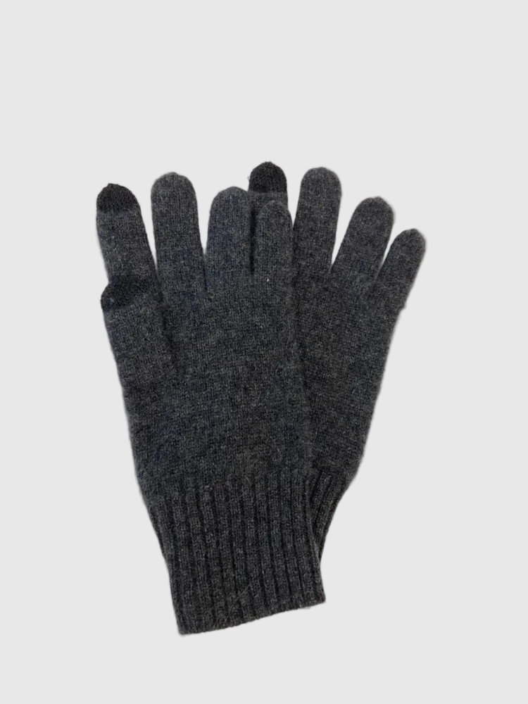 Cashmere Texting Gloves in Graphite Heather