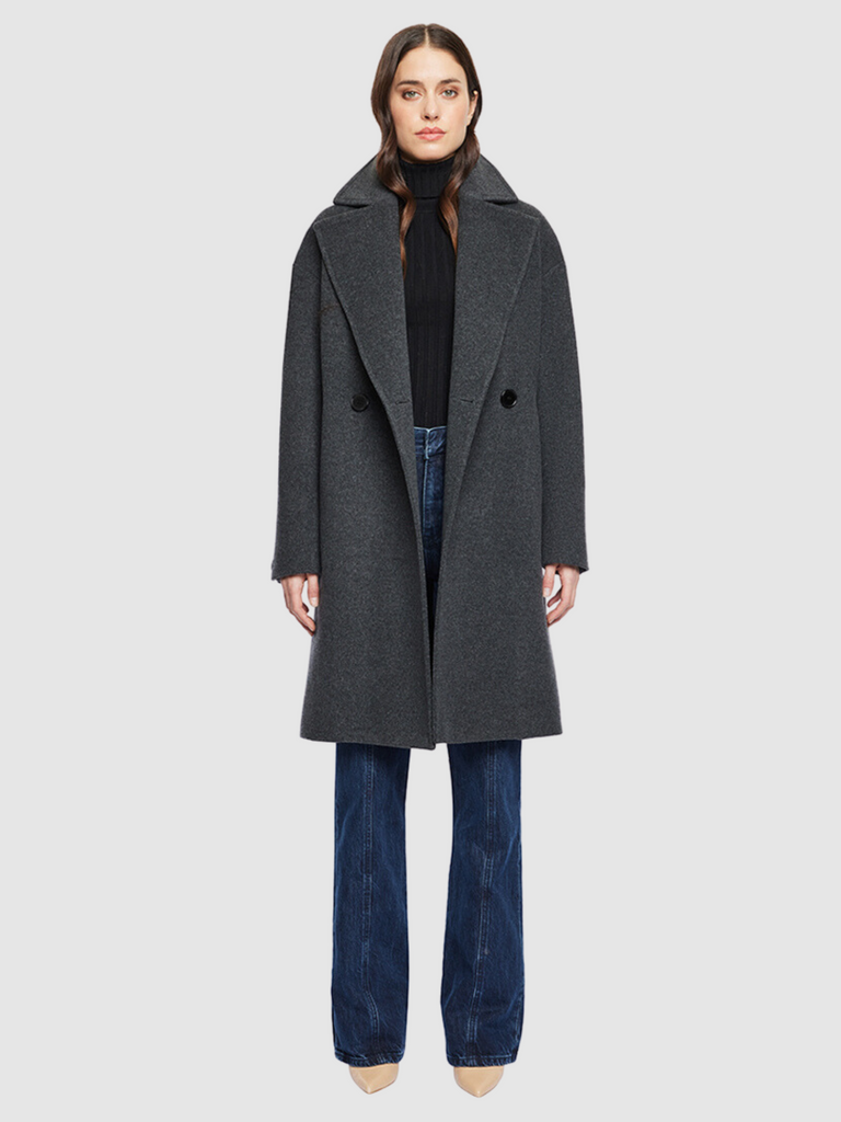 Cashmere Blend Coat in Charcoal