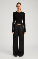 Black Silk Easy Pants - l