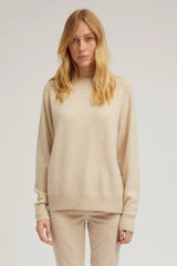 Oyster Cashmere Boyfriend Sweater - xs