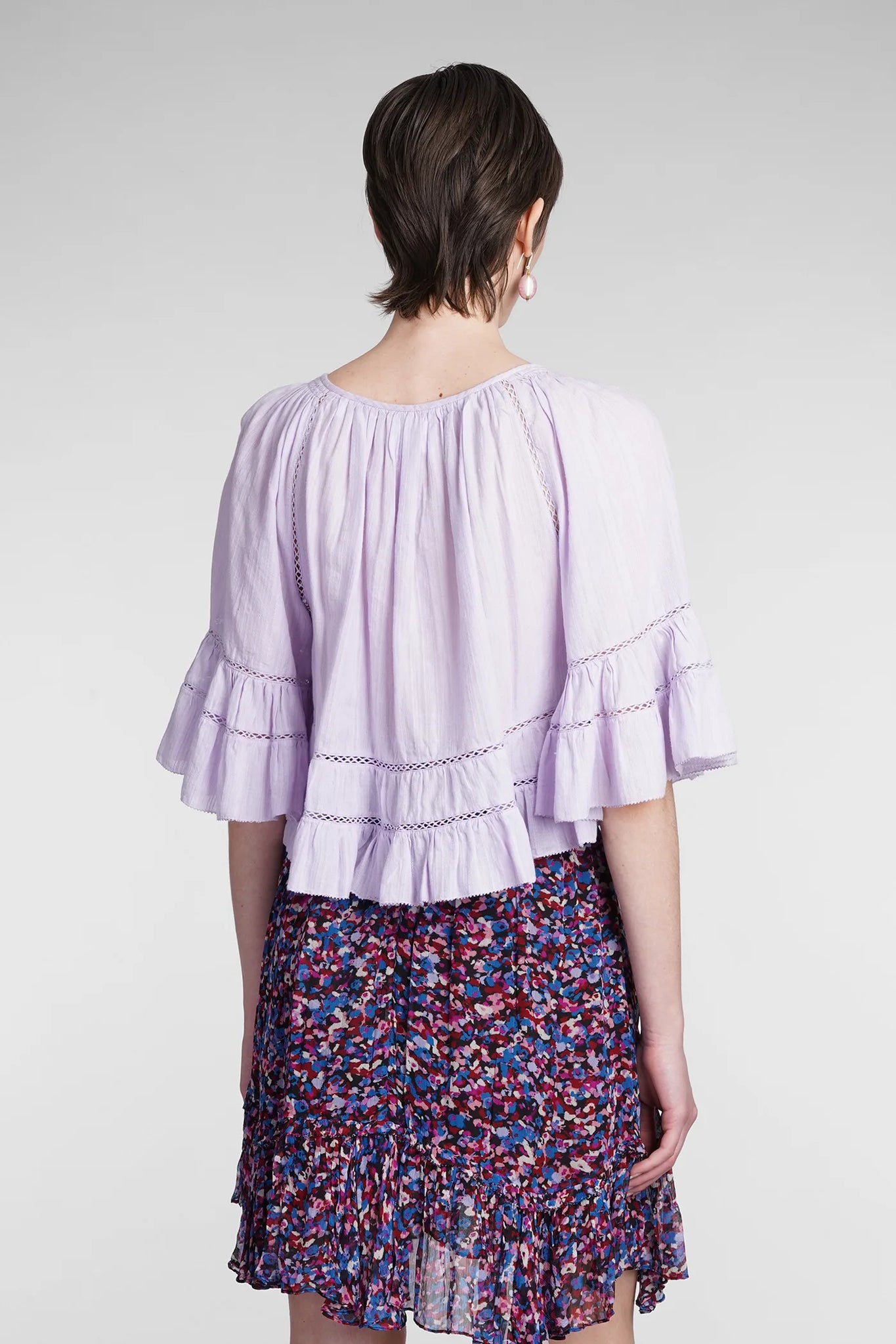 Liam Cotton and Linen Top in Lilac