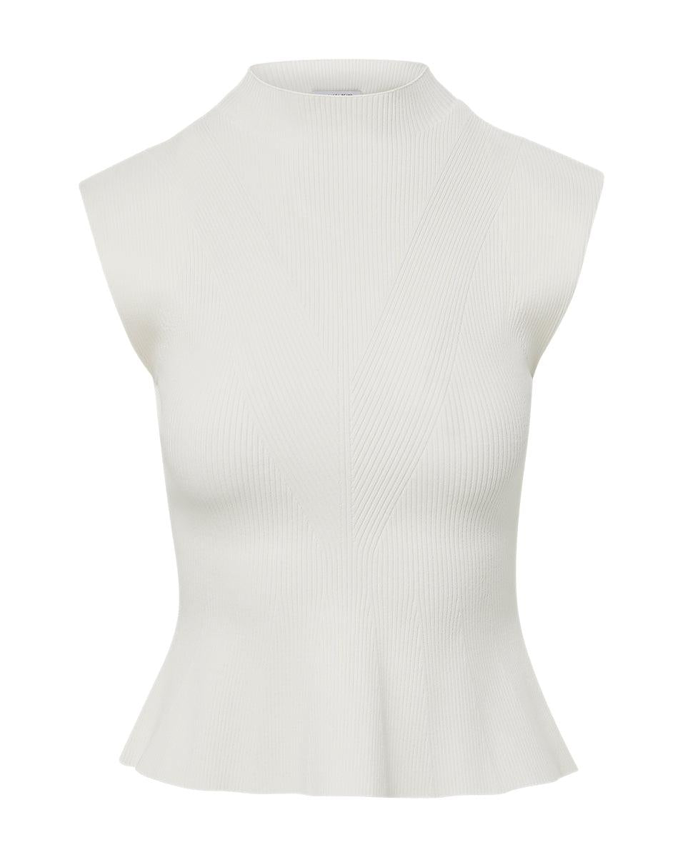 Cio Ribbed Top in Off White