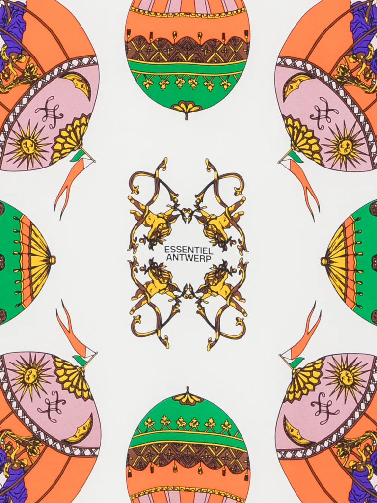 Kontact Printed Scarf in Black