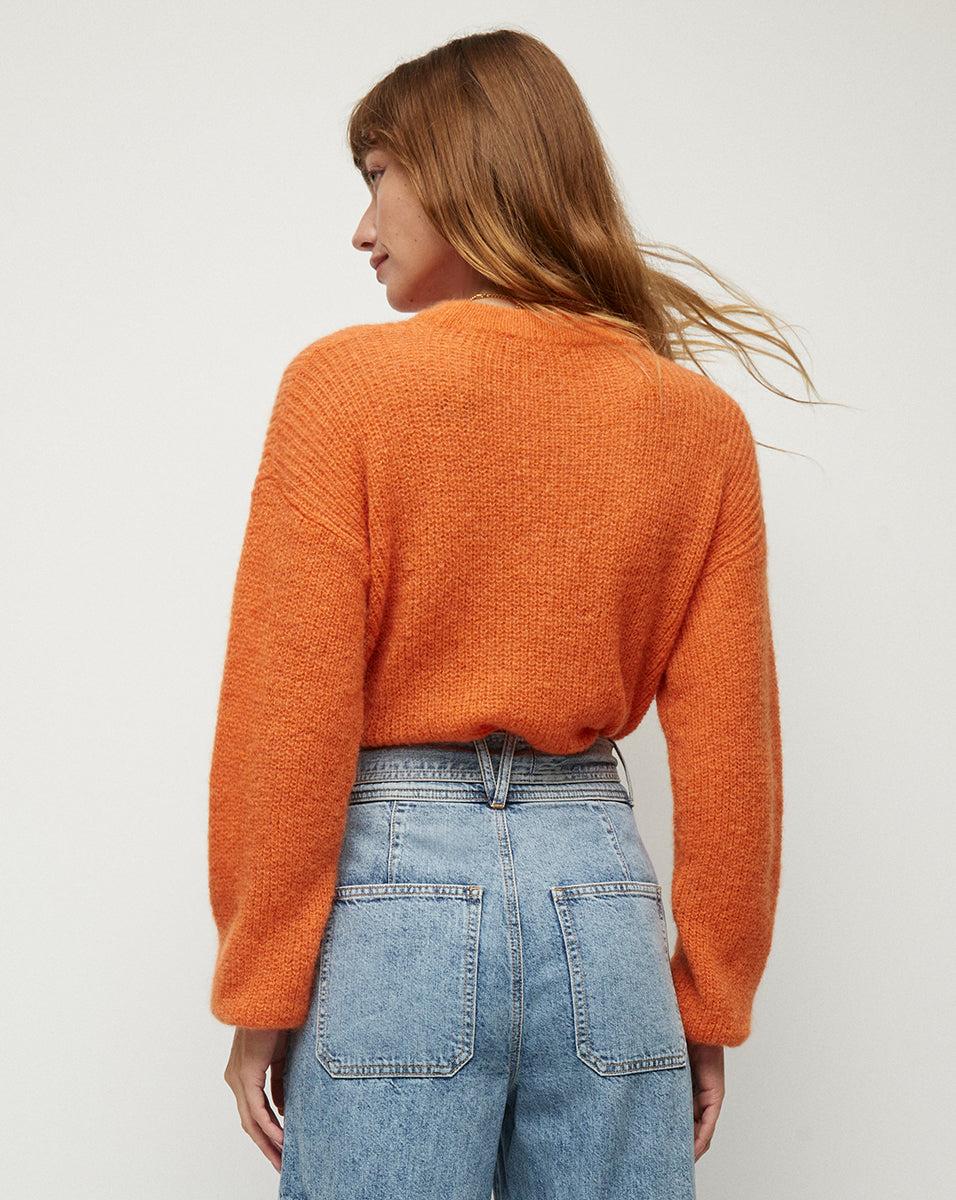 Melinda Crewneck Sweater in Deep Orange