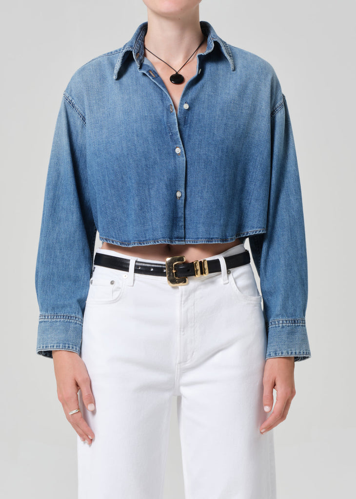 Ana Cropped Shirt in Somerset
