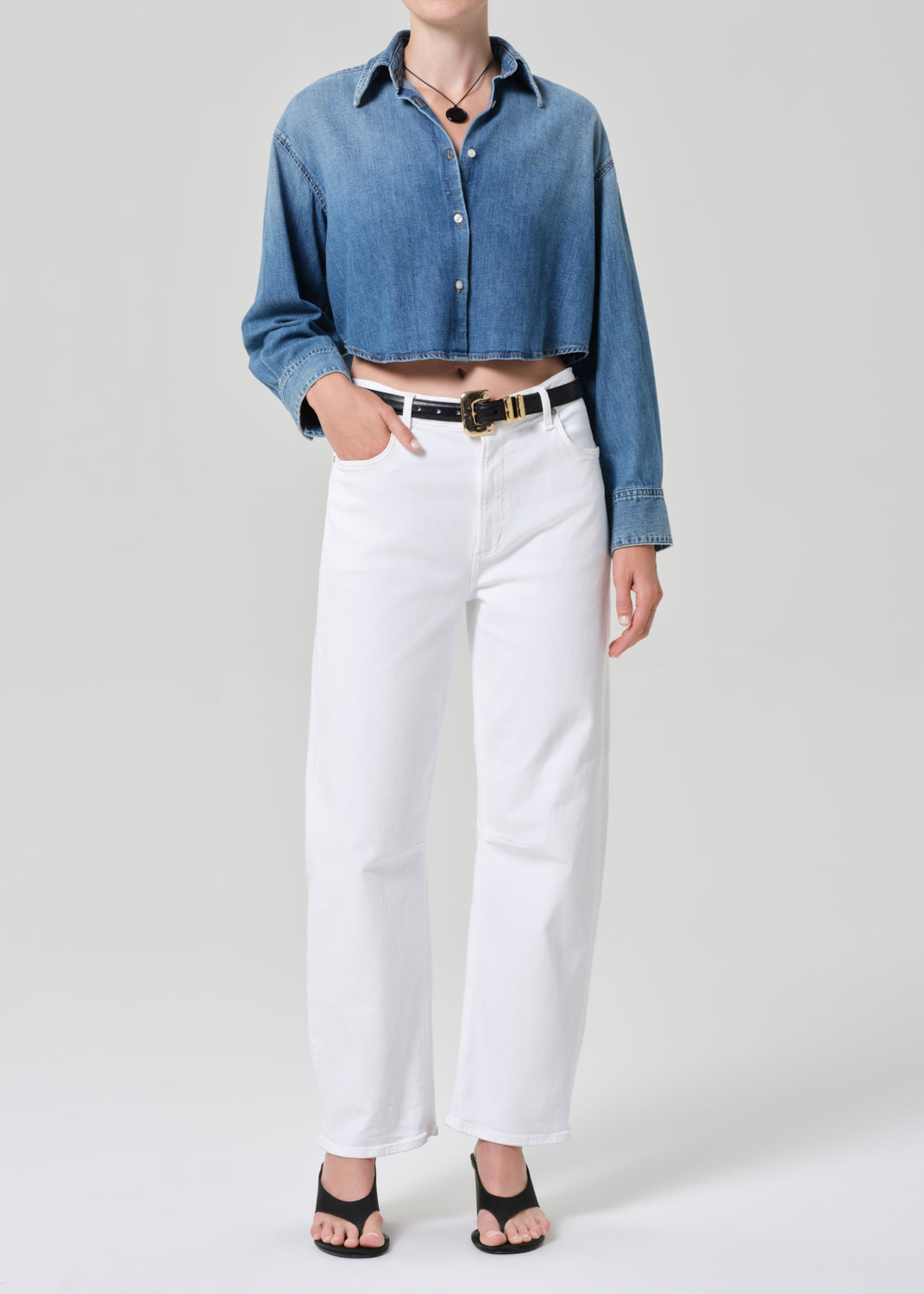 Ana Cropped Shirt in Somerset