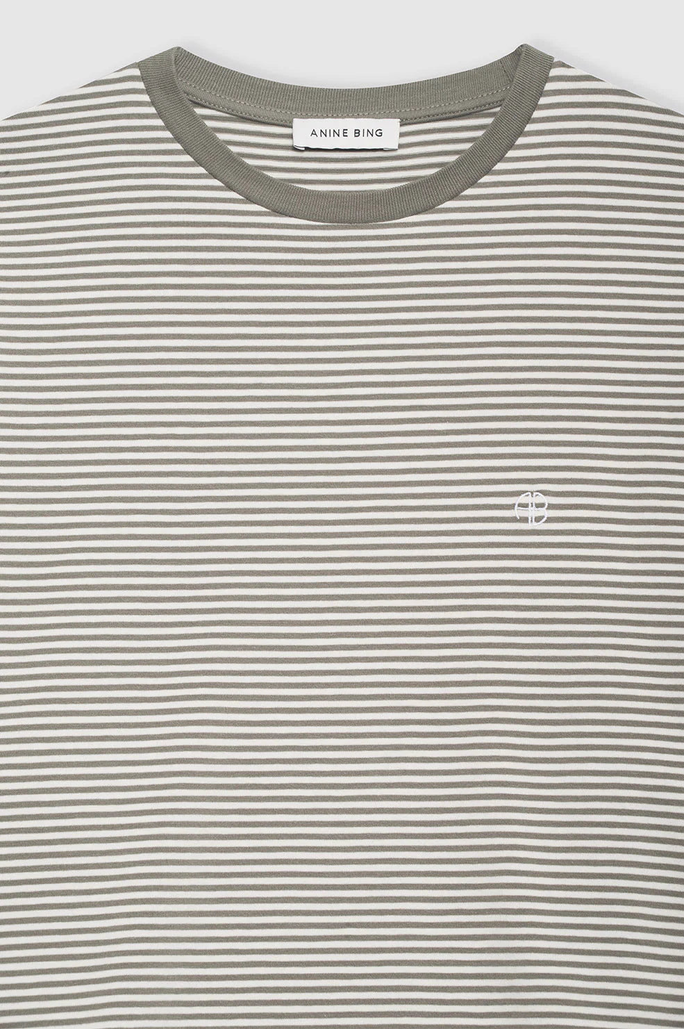 Bo Tee in Olive and Ivory Stripe