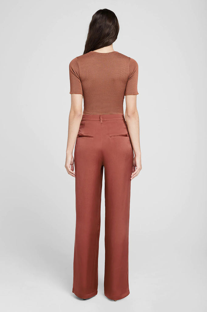 Carrie Pant in Terracotta Silk