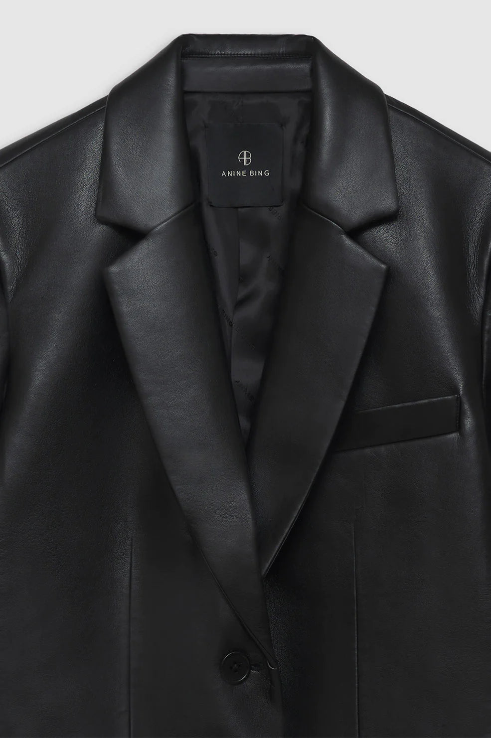 Classic Blazer in Black Recycled Leather