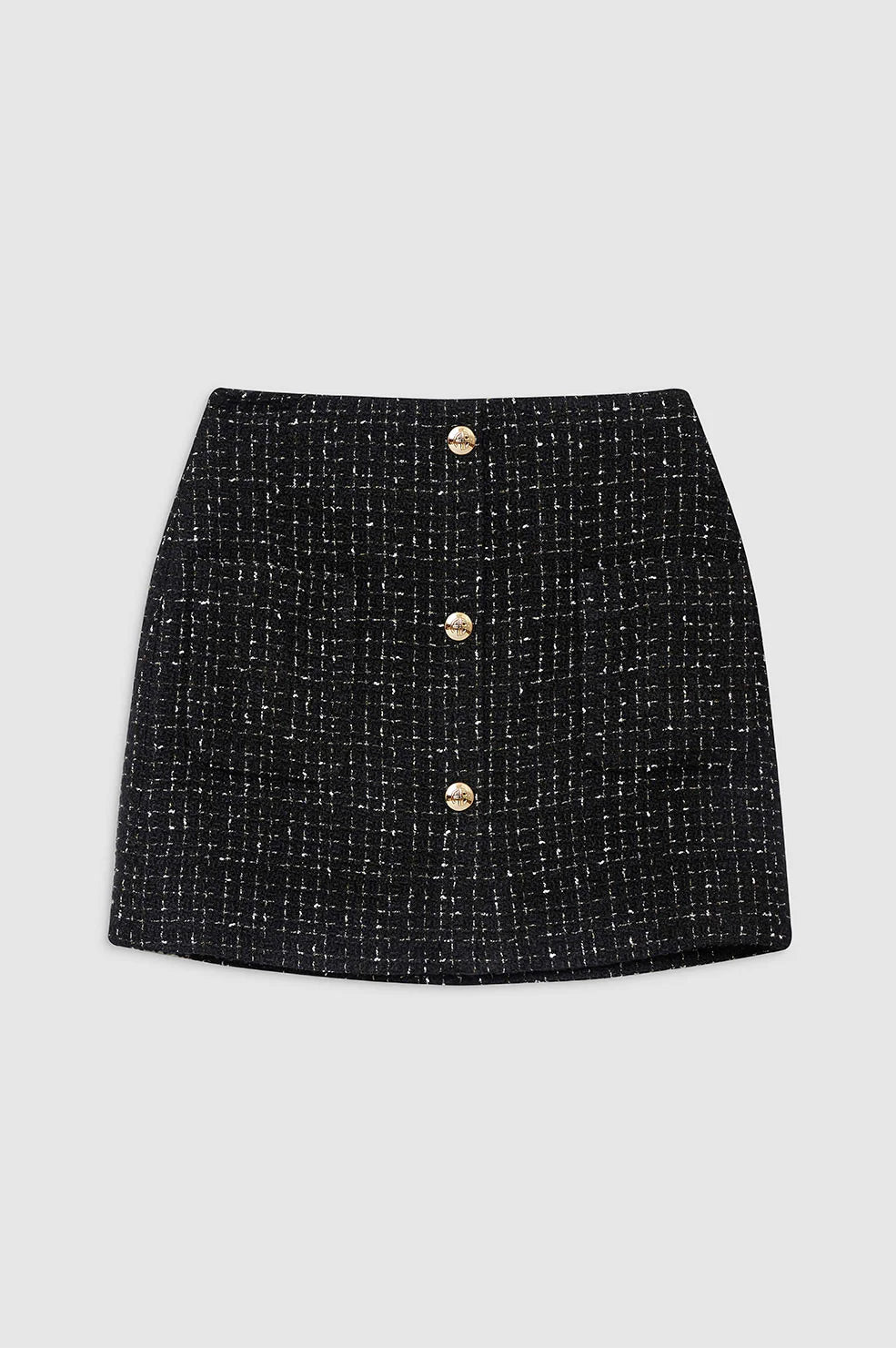 Mateo Skirt in Black and White Tweed